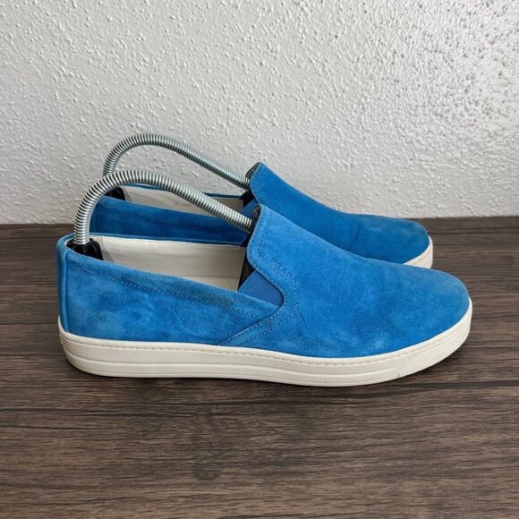 PRADA Blue Suede Loafer Slip On Sneakers Shoes Womens Size 40 EU / 9 US - Picture 1 of 8